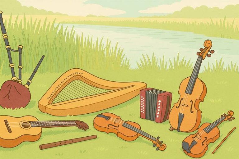 Bannière instruments de musique folk